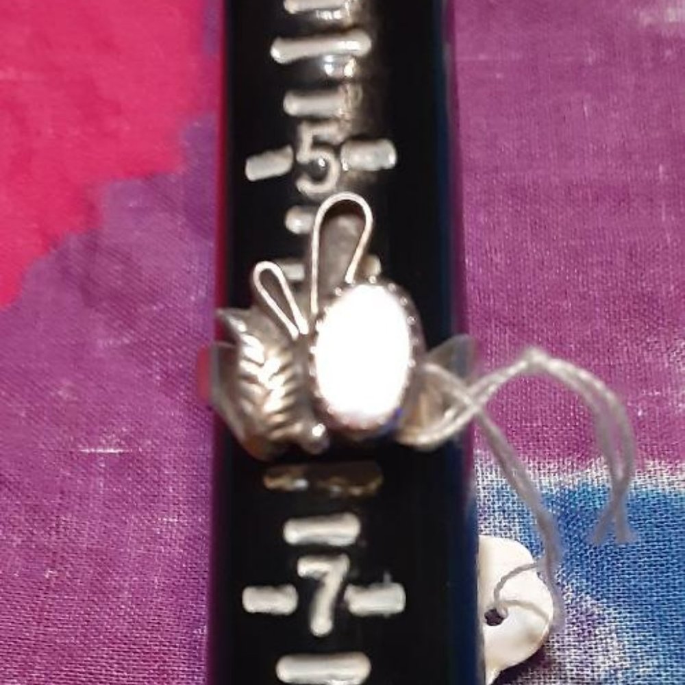 Mother of Pearl Ring Signed TS